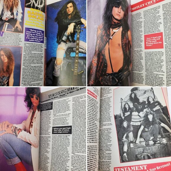 Rock Scene Magazine Skid Row Motley Crue Aerosmith VTG April 1990 Unread Stock - Picture 3 of 12